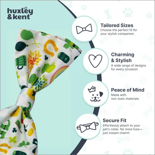 Miniatura 5 de Huxley & Kent Pajarita para mascotas para perros y gatos – Accesorio ajustable para el día de San Patricio – Lindo y cómodo para vacaciones