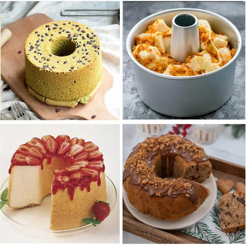 Miniatura 7 de Molde de pastel de comida de ángel de 6 pulgadas con parte inferior extraíble, molde redondo de aluminio para tartas de gasa, molde para hornear