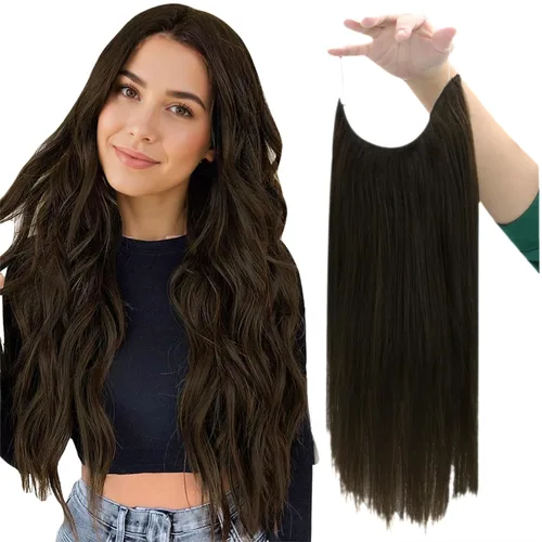 Miniatura 44 de Fshine - Extensiones de cabello humano con clip, de 16 pulgadas, con clip, color marrón chocolate, mezcla de rubio caramelo, extensiones de cabello
