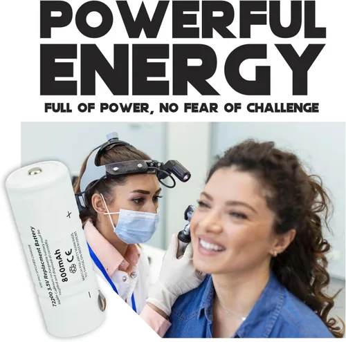 Miniatura 7 de Repuesto para batería Welch Allyn 72200, batería recargable de níquel cadmio de 3.5 V 800 mAh, compatible con manijas de alimentación 60835, 71000