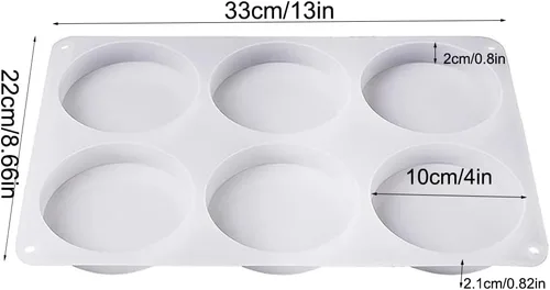 Miniatura 2 de Moldes de silicona para posavasos profundos de 6 cavidades y redondos para resina epoxi, molde de resina para posavasos de 4 pulgadas