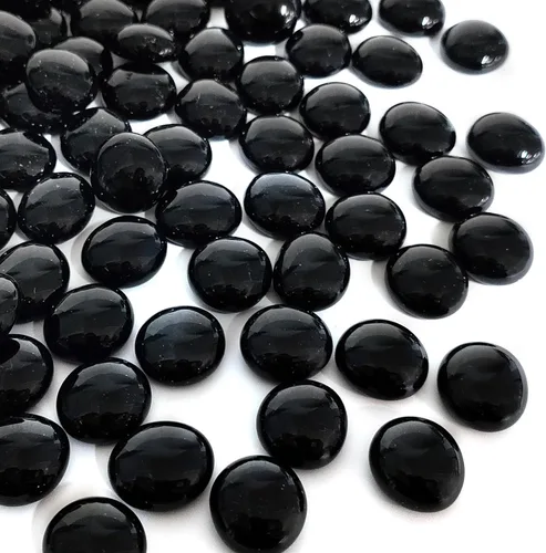 Miniatura 10 de FANTIAN Canicas de vidrio plano de 1 libra para jarrón, 100 piezas de guijarros de vidrio de color azul mezclado. Rocas de vidrio para rellenos