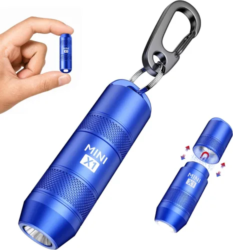 Miniatura 11 de EDC - Mini linternas LED de alto lúmenes, llavero de bolsillo, linterna de activación magnética, linterna pequeña recargable, batería de larga