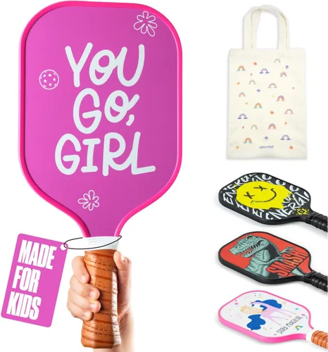 Miniatura 12 de Sportbit Kids Pickleball Paddles Set of 1 or 2 - Child Size Pickleball Paddle for Kids Small and Lightweight - Carbon Fiber Youth Pickleball Paddle