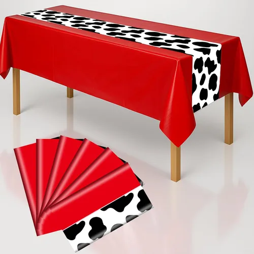 Miniatura 16 de Mantel rectangular de 3 piezas para decoración de fiestas de cumpleaños, mantel de plástico de 108 x 54 pulgadas, desechable, suministros