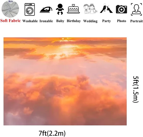 Miniatura 2 de Kate Telones de fondo de cielo de nube roja de ensueño de 7 x 5 pies para fotografía abstracta noche puesta de sol escena fondo de estudio