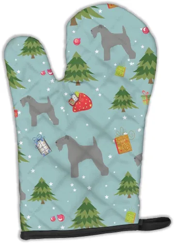 Miniatura 128 de Caroline's Treasures BB4872OVMT - Guante de horno de Navidad Affenpinscher resistente al calor, grueso para sartenes calientes y horno, manopla
