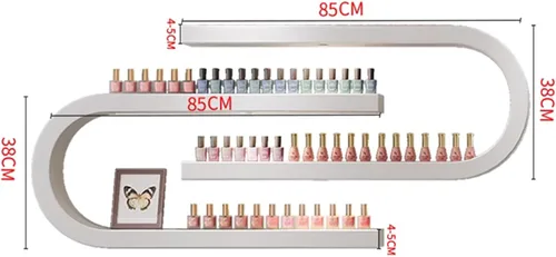 Estante montado en la pared, estante de exhibición de botellas de esmalte de uñas, estante de almacenamiento de perfumes de aceite esencial en forma
