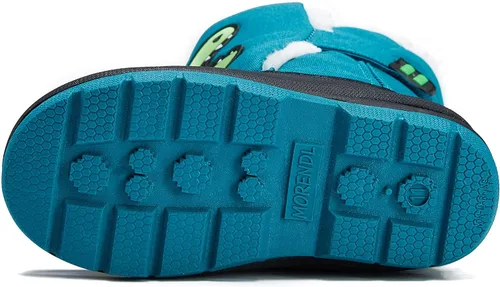 Miniatura 6 de MORENDL Botas de nieve para niños, impermeables, con forro de piel, cálidas, antideslizantes, para niños y niñas, para caminar al aire libre