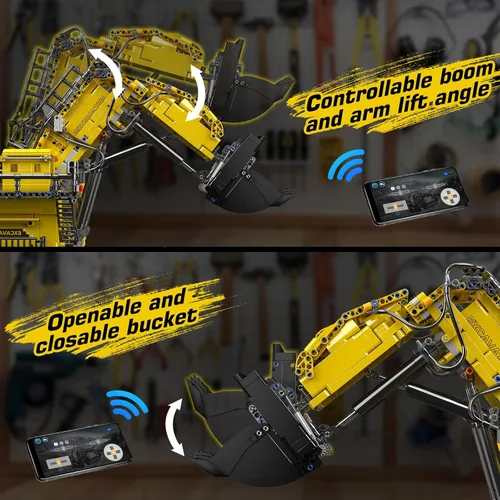 Miniatura 4 de Mould King 17070 - Juego de construcción de excavadora RC para adultos, modelo de vehículo de construcción de camión de 4767 piezas, camión