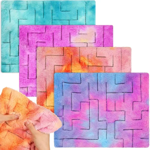 Miniatura 11 de 4 piezas de tapete sensorial de laberinto de mármol, juguetes fidget para aliviar el estrés, tapete sensorial calmante para aliviar la ansiedad