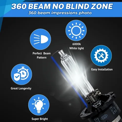 Miniatura 3 de SOCAL-LED LIGHTING D4S 35W Bombillas HID de xenón para faros delanteros - 10000K Azul profundo - 66440 42402 42402WX Reemplazo directo de luz alta