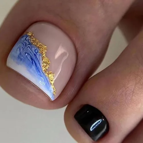 Miniatura 20 de Uñas postizas cuadradas a presión, uñas cortas MABKJLF blancas francesas de los pies, uñas postizas de verano brillantes con diamantes de imitación