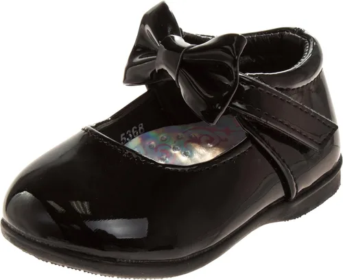 Josmo Zapatos para caminar para bebés Zapatos planos Mary Jane para niños y niñas, zapatos de vestir formales, mocasines para caminar, cuna, lazo,