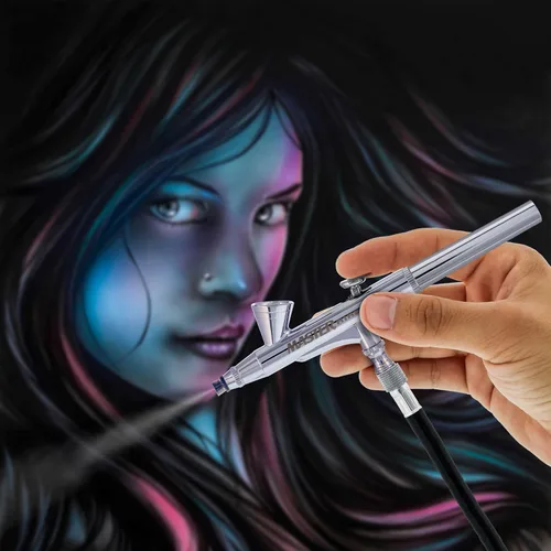 Miniatura 7 de Master Airbrush G255 Pro Kit de pistola de aerógrafo de alimentación por gravedad de doble acción con 3 juegos de boquillas