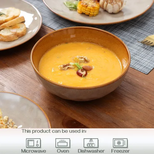 Miniatura 3 de vicrays Juego de Cuencos de Cerámica para Ensalada de Cocina, para Servir - Cuencos de Sopa de 32 Onzas, Cuencos para Pasta, Resistentes a