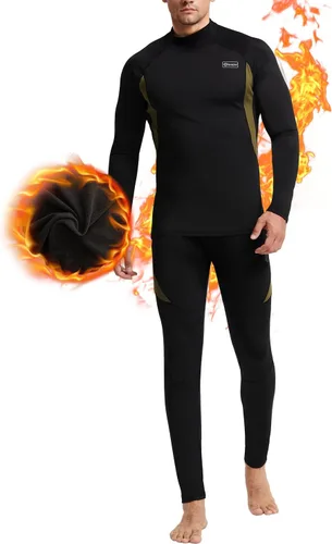 Miniatura 8 de CL convallaria Conjunto de ropa interior térmica para hombre con bragueta, capa base larga para invierno, equipo de caza, parte superior e inferior
