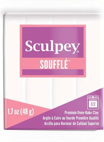 Polyform Sculpey Soufflé - Arcilla para hornear horno, color blanco iglú, no tóxica, barra de 1.7 onzas, ideal para hacer joyas, vacaciones, Igloo