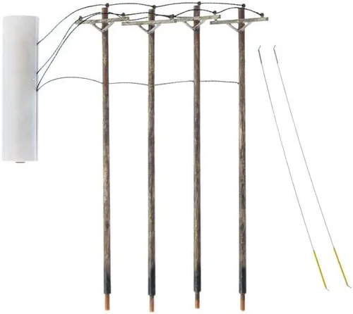Miniatura 2 de Woodland Scenics US2280 O postes con cable de barra transversal simple