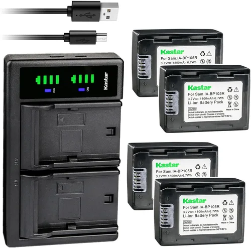 Miniatura 7 de Kastar Reemplazo del cargador de batería USB IA-BP105R LTD2 para cámaras Samsung HMX-F80BN, HMX-F80SN, HMX-F80BN/XAA, HMX-F80SN/XAA, HMX-F800
