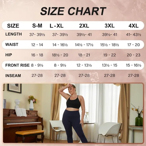 Miniatura 5 de YOLIX Paquete de 2 leggings de talla grande con bolsillos para mujer, leggings de entrenamiento negros de cintura alta 2X 3X 4X