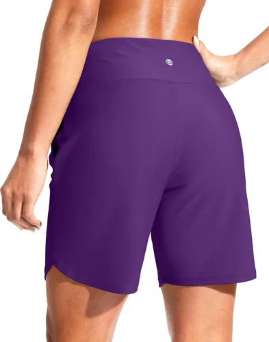 Miniatura 2 de G Gradual Pantalones cortos de natación de secado rápido para mujer de 7 pulgadas 9 pulgadas, pantalones cortos de natación de cintura alta