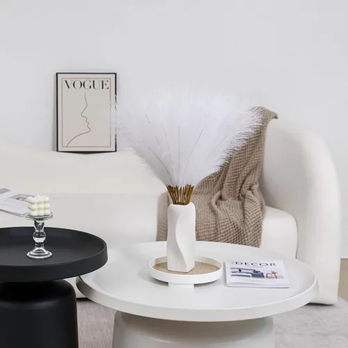 Miniatura 6 de Wertuirk 30 piezas de hierba de pampa blanca - Decoración de hierba de pampa artificial de 24 pulgadas, hierba de pampa artificial alta para Blanco