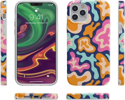 Miniatura 6 de Casely Funda para iPhone 11 Pro Max Color Splash de medianoche Retro abstracto Diseño clásico ultra delgado
