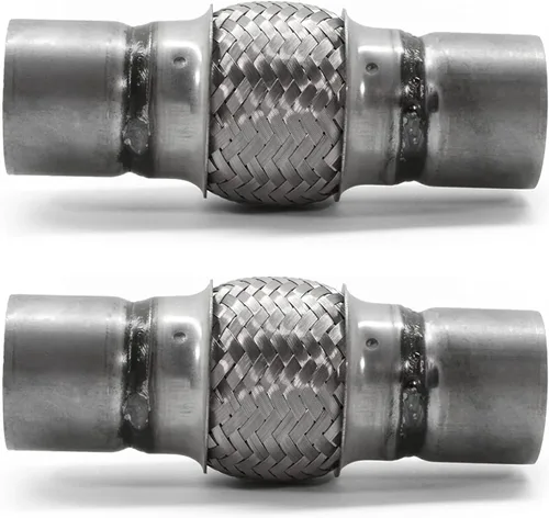 Miniatura 5 de Tubo Flexible de Escape con Entrada de 2.25 pulgadas, ID x 4 de Longitud Tubo Flexible, Acero Inoxidable Doble Trenza Tipo Universal Resistente Tubo