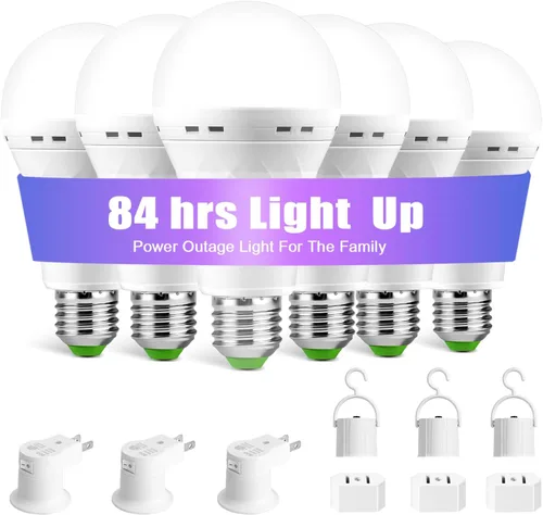 Miniatura 10 de Bombilla de luz de emergencia recargable, permanece encendida durante fallas de energía, bombillas LED de 1500 mAh, 12 W, 60 W equivalentes