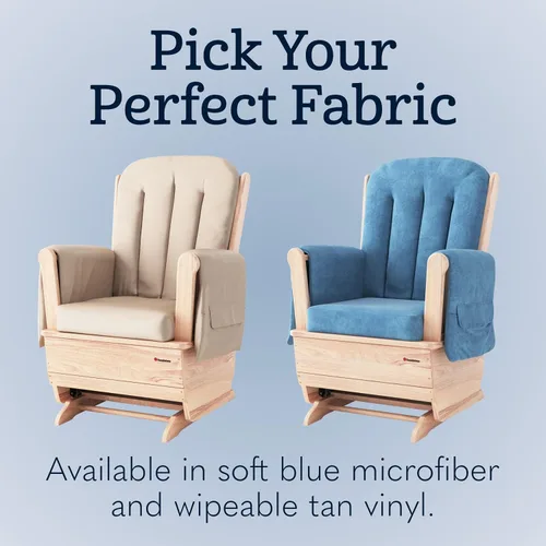Miniatura 9 de Foundations SafeRocker - Balancín deslizante estándar con base de madera, cojín de microfibra azul