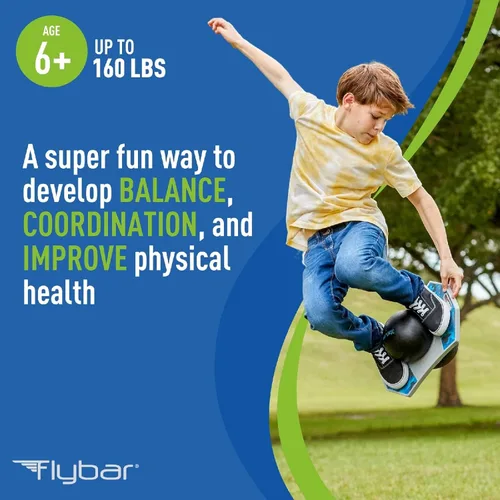 Miniatura 6 de Flybar Pogo - Pelota de truco para niños, tabla de rebote de equilibrio con cubierta antideslizante, bomba incluida, juguetes para interiores