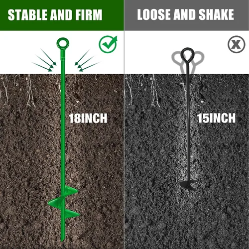 Miniatura 5 de Chumia 6 Piezas Anclas de Tierra de 18 Pulgadas con Hoja Espiral de Servicio Pesado Kit de Anclas de Metal para Columpios y Cobertizos para Asegurar