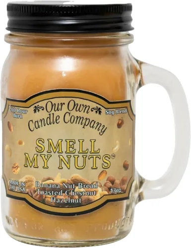 Our Own Candle Company - Vela perfumada Smell My Nuts en frasco Mason de 13 oz - Fabricada en Estados Unidos
