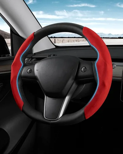 Miniatura 11 de Shademax Funda para Volante de Tesla Modelo Y/3 2017-2025 2026 (Compatible con Modelo Y Juniper 2026/ Modelo 3 Highland) Funda Protectora de Volante