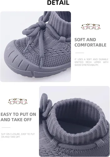 Miniatura 3 de DEBAIJIA Zapatos para niños pequeños de 1 a 5 años, entrenadores para primeros pasos para bebés, niños y niñas, suaves y lindos, Wzx01-Amarillo