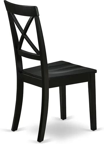 Miniatura 10 de East West Furniture LGBO7-BLK-W - Juego de comedor de 7 piezas que consta de una mesa de comedor rectangular con hojas de mariposa y 6 sillas