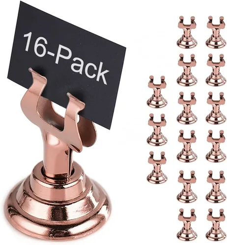 Miniatura 9 de Portatarjetas de mesa de tamaño pequeño, de acero inoxidable para fotos, letreros de comida, bodas, restaurantes, cumpleaños, centros de mesa