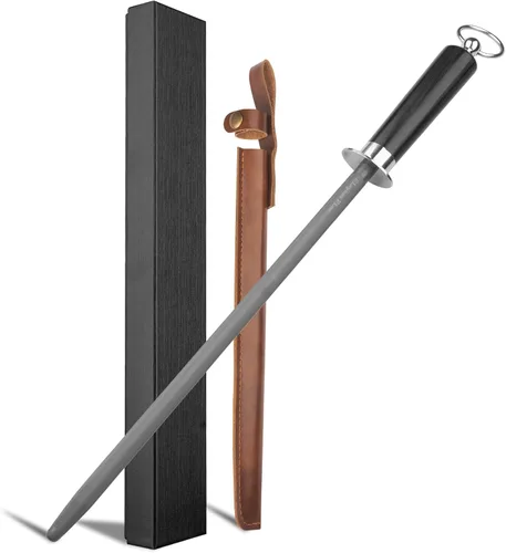 afilador de acero para cuchillos, barra de afilado de cuchillos de acero al carbono alto, afilador de cuchillos de acero para afilar de 30,5 cm
