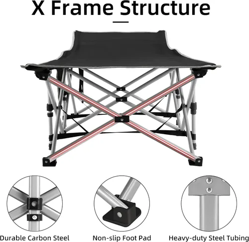 Miniatura 6 de Fragess - Cunas plegables de camping para adultos, cuna de 28" extra amplia con colchón removible, carga máxima de 600LBS, cunas para dormir