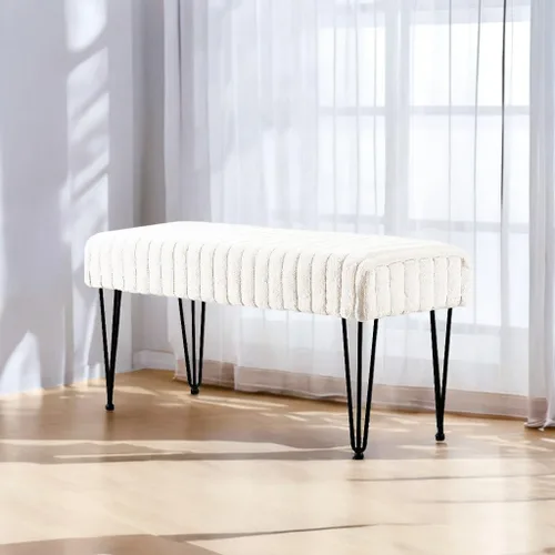 Miniatura 35 de Home Soft Things - Banco otomano de piel sintética blanca de visón, 19 x 13 x 17 pulgadas, color blanco antiguo, se puede usar como reposapiés