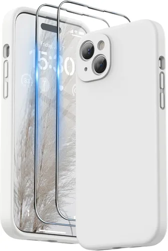 Miniatura 21 de SURPHY Funda diseñada para iPhone 15 Plus con protector de pantalla y cordón, correa de teléfono y funda de silicona líquida para teléfono