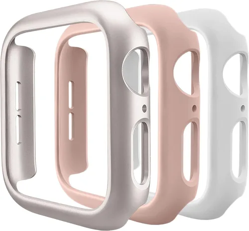 Miniatura 13 de Paquete de 3 fundas compatibles con Apple Watch de 1.732 pulgadas Series 6/5/4/SE, carcasa rígida de PC parachoques marco