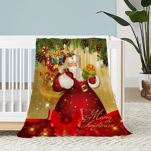 Miniatura 18 de Manta de Navidad para bebé, manta pequeña de Navidad a cuadros rojos, manta de Navidad para invierno, para mascotas, manta para envolver cuna