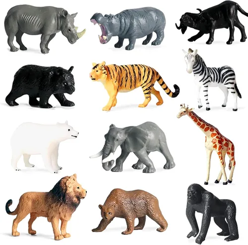 Miniatura 11 de 15 piezas de mini figuras de juguetes realistas de animales de granja, juego educativo de aprendizaje de plástico, suministros de fiesta temática