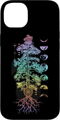 Miniatura 14 de iPhone 11 Pro Max Árbol de la Vida Fases de la Luna Yoga Chakra Estuche de Regalo