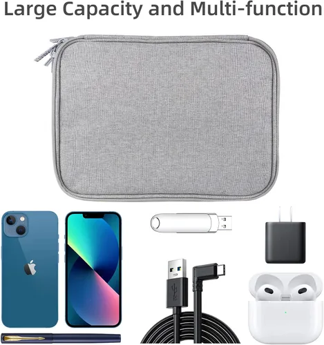 Miniatura 3 de Organizador de artículos electrónicos, estuche de viaje, organizador de cables, accesorios de viaje, esenciales para mujeres y hombres, bolsa