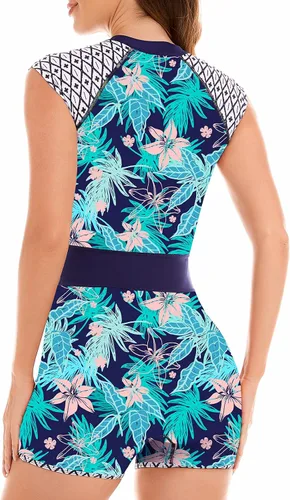 Miniatura 2 de JesyLuco Traje de baño de una pieza sin mangas para mujer, con cremallera frontal, traje de baño con control de abdomen