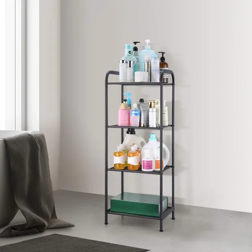 Miniatura 7 de MAX Houser Estante de almacenamiento con estante, soporte extensible de estilo industrial, estantes de pie para cocina, baño, oficina, sala de Gris