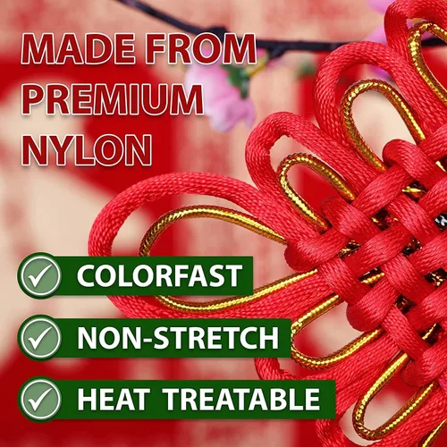 Miniatura 6 de Mandala Crafts Cordón de satén de nailon para la fabricación de joyas, 0.079 in, 55 yardas, cuerdas rojas de nailon, cordón de nudo chino para hacer